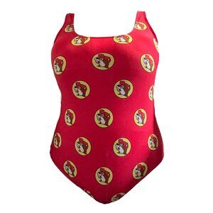 NEW / Red Swimsuit with Beaver Print -  WOMAN